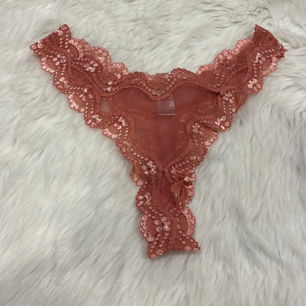 Victoria Secret Bundle of 3 Fishnet Thong Black White Rosebloom Underwear Women - Picture 2 of 10